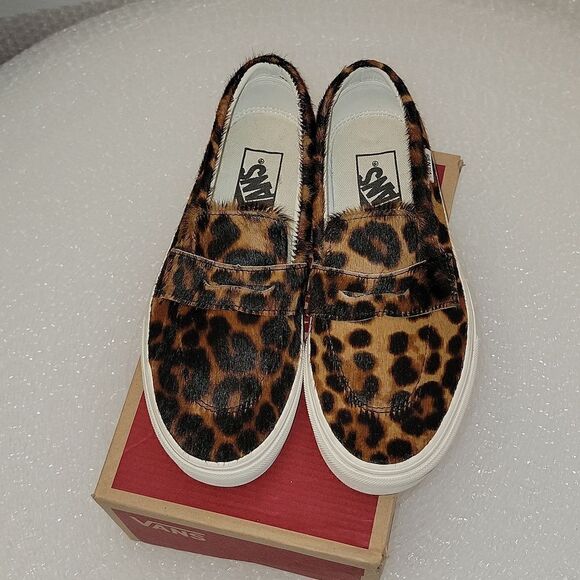Vans Vault Style 53 Faux Calf Hair Animal / Snow White Leopard Cheetah Women 6 - Picture 16 of 17